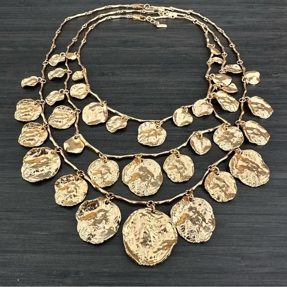 Zara Pack of 3 Medallion Necklaces in Gold Tone - Picture 3 of 9